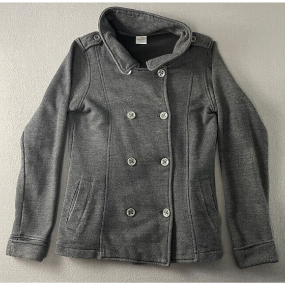 Source Unknown Jackets & Blazers - Independent Premium Sweater Jacket Women L Double Breasted Black Cotton Blend